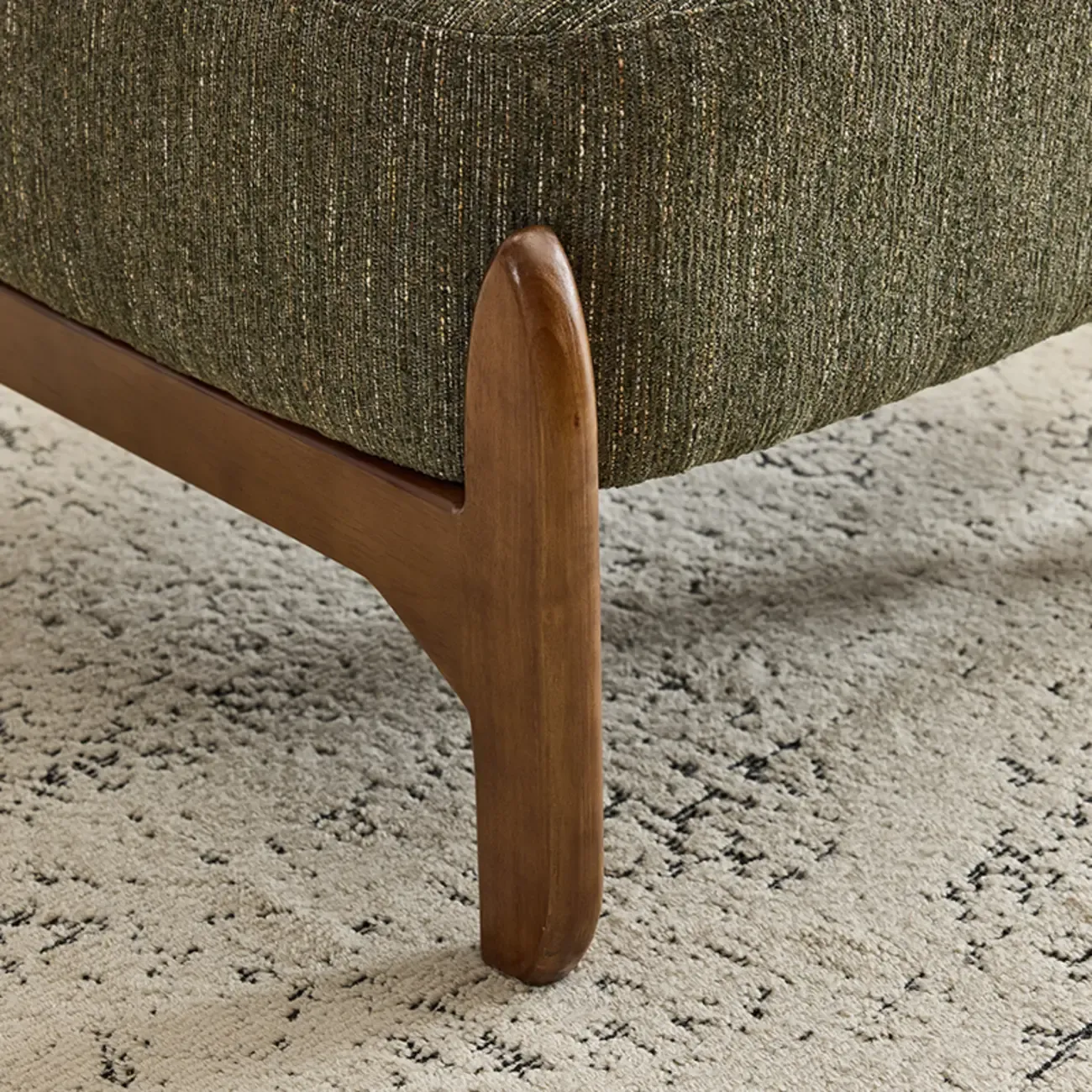 Green Chenille Lounge Chair Accent Chair for Living Room Image - 4