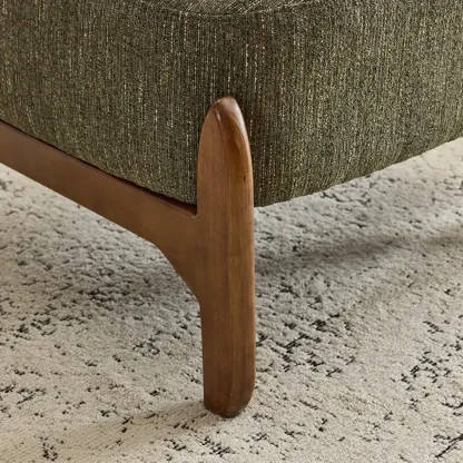 Green Chenille Lounge Chair Accent Chair for Living Room Image - 4