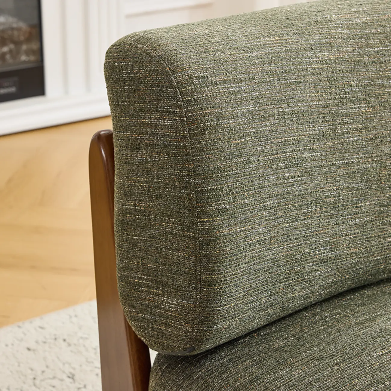 Green Chenille Lounge Chair Accent Chair for Living Room Image - 5 | homeyfad