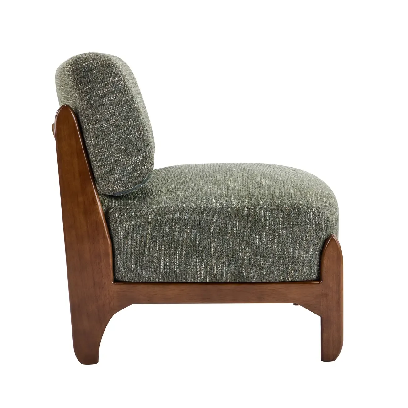 Green Chenille Lounge Chair Accent Chair for Living Room Image - 9