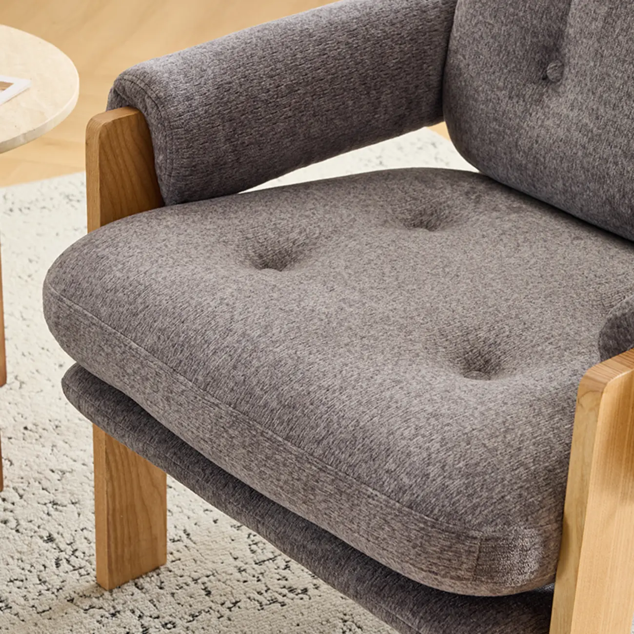 Contemporary Adjustable Gray Chenille Upholstered Accent Chair Image - 4 | homeyfad