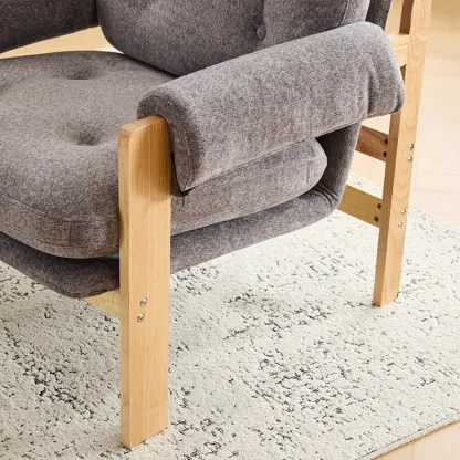 Contemporary Adjustable Gray Chenille Upholstered Accent Chair Image - 5