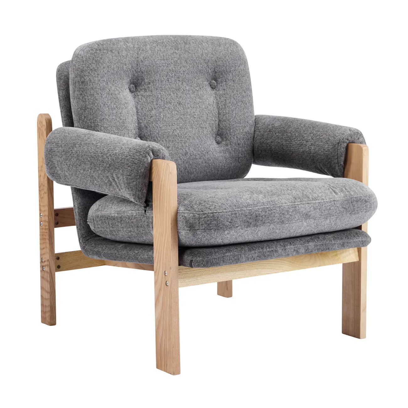 Contemporary Adjustable Gray Chenille Upholstered Accent Chair Image - 10 | homeyfad