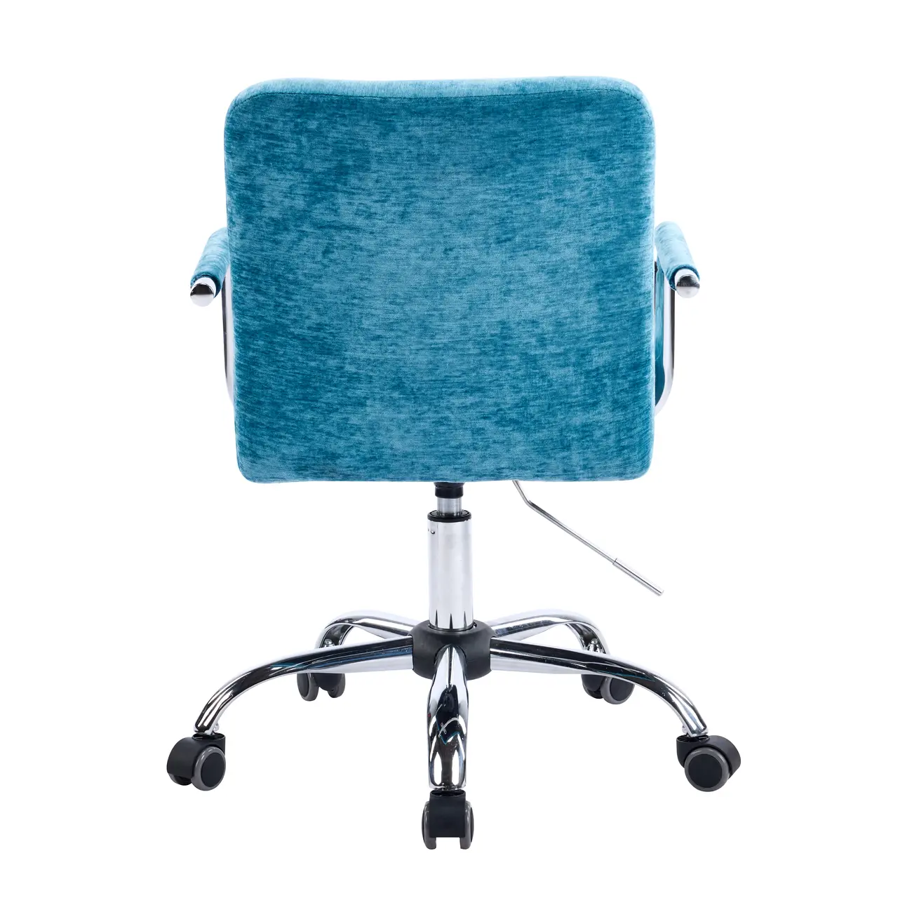 Adjustable Blue Fabric Upholstered Swivel Office Chair Image - 6 | homeyfad