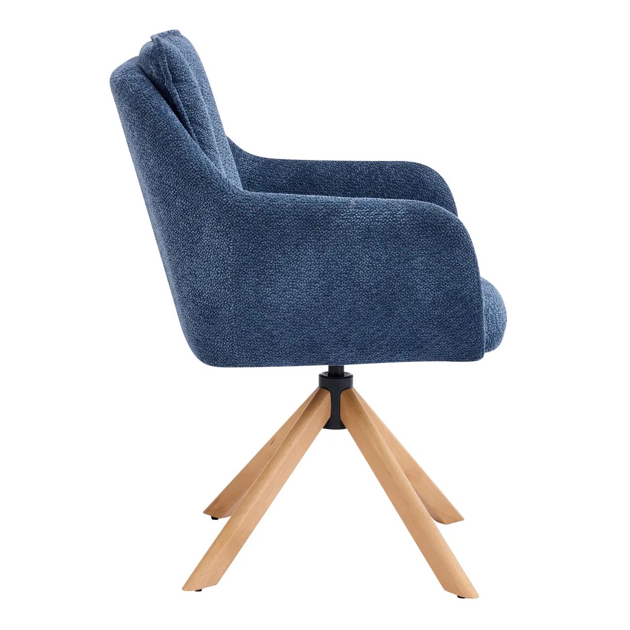 Swivel Blue Fleece Upholstered Dining Chairs Set Of 2 Image - 5 | homeyfad
