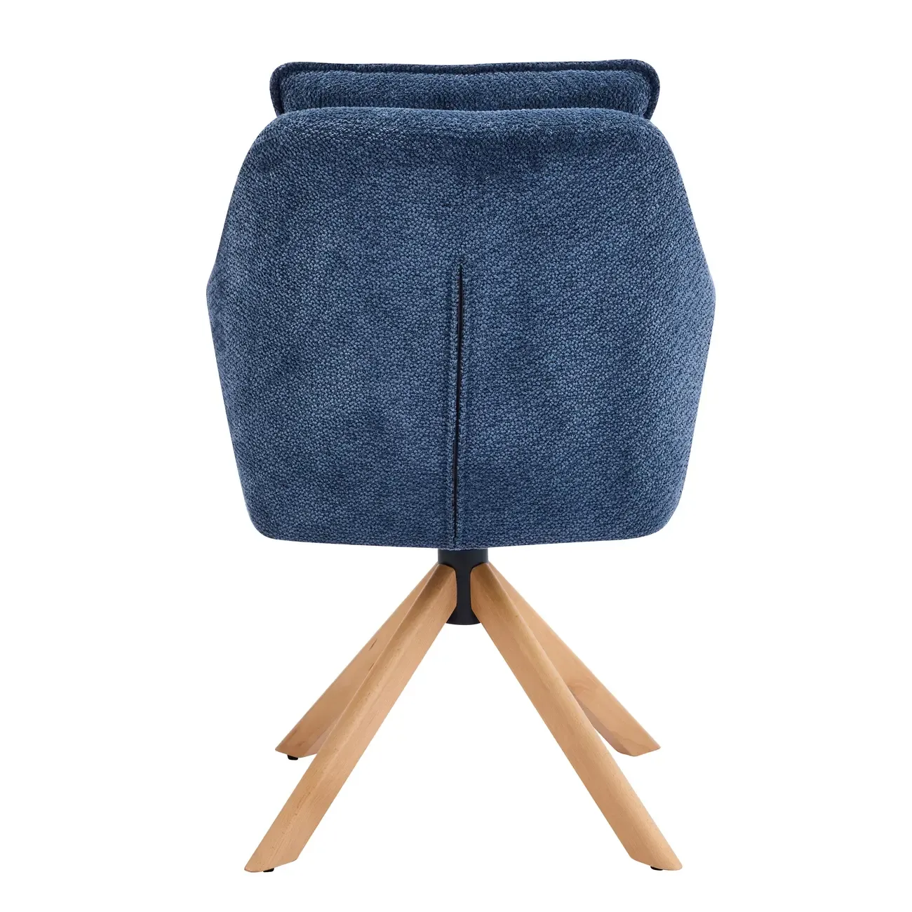 Swivel Blue Fleece Upholstered Dining Chairs Set Of 2 Image - 7