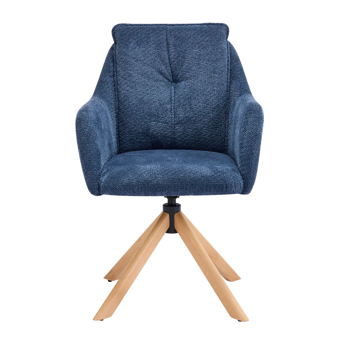 Swivel Blue Fleece Upholstered Dining Chairs Set Of 2 Image - 6 | homeyfad