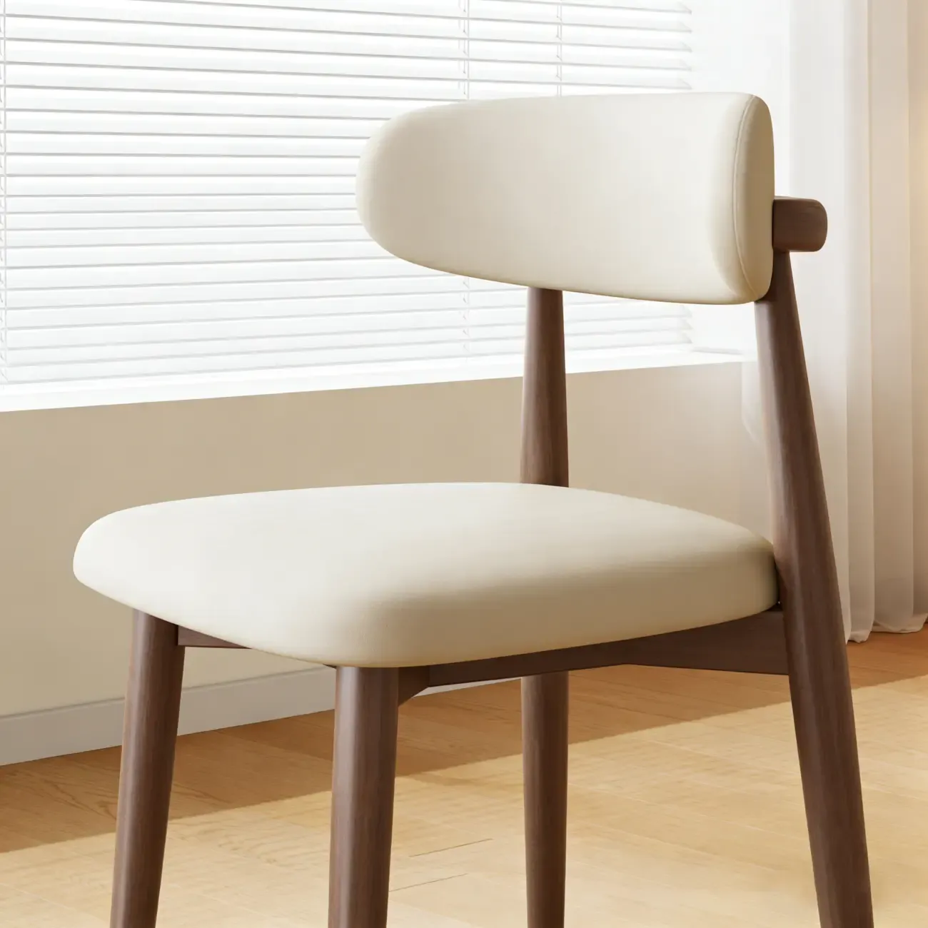 Mid-Century Modern Wooden Dining Chair Set of 2 Image - 15