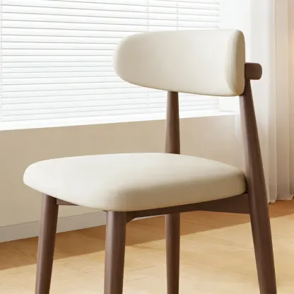 Mid-Century Modern Wooden Dining Chair Set of 2 Image - 15