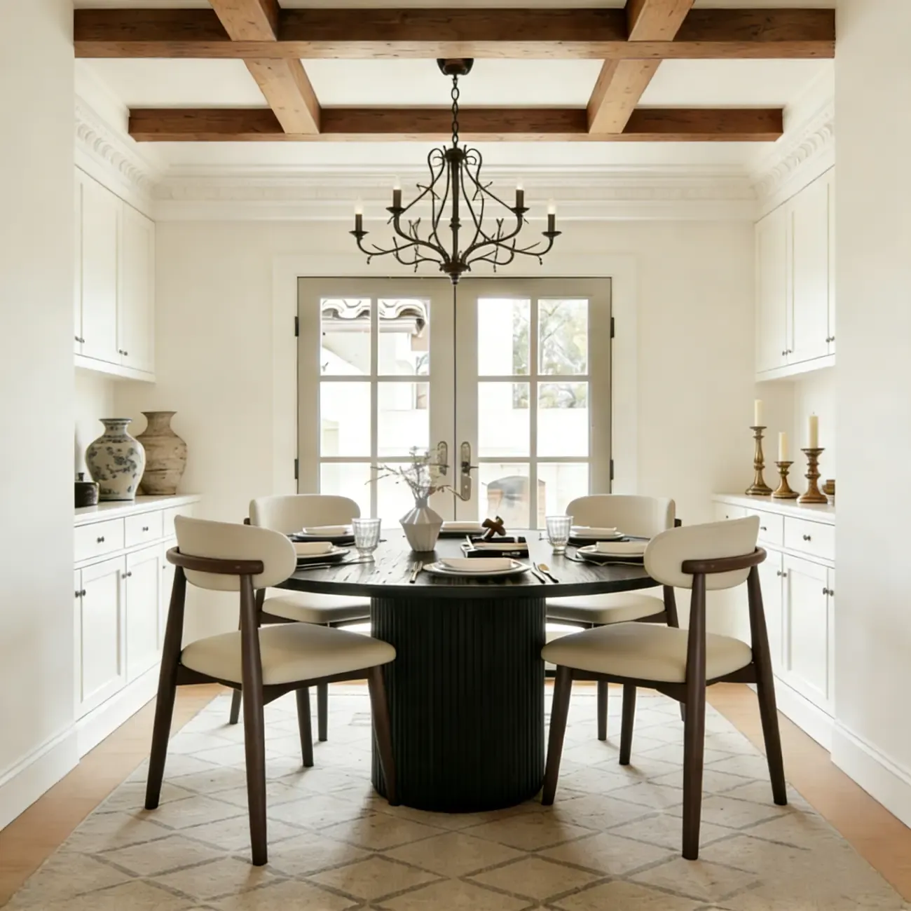 Mid-Century Modern Wooden Dining Chair Set of 2 Image - 7