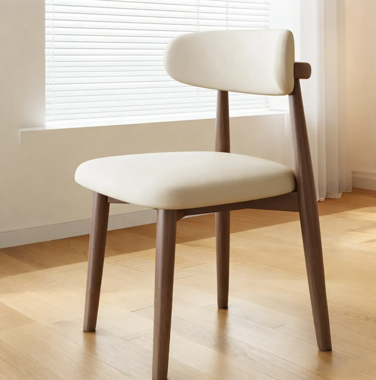 Mid-Century Modern Wooden Dining Chair Set of 2 Image - 6 | homeyfad