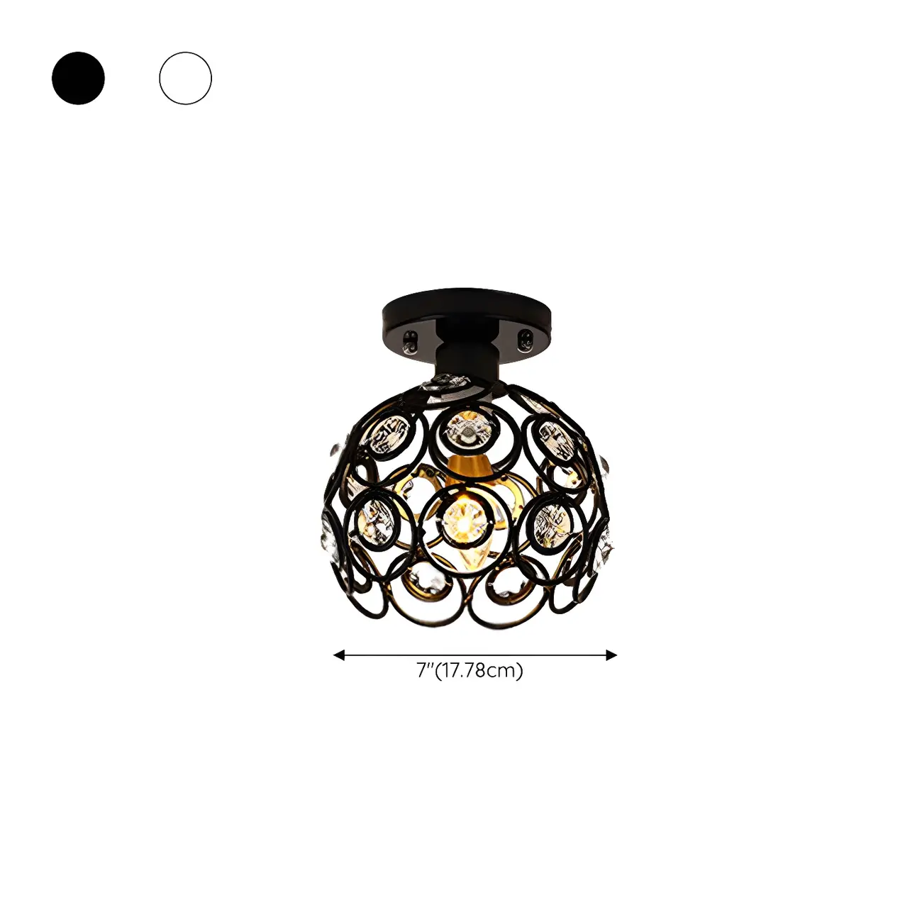 Elegant Sphere Hollowed Metal Semi Flush Ceiling Light | homeyfad