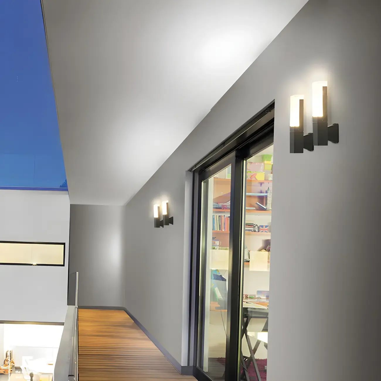 Modern Geometric Metal Acrylic Outdoor Wall Light Image - 15