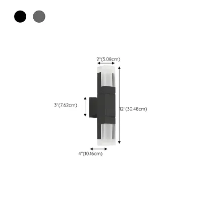 Modern Geometric Metal Acrylic Outdoor Wall Light Image - 17