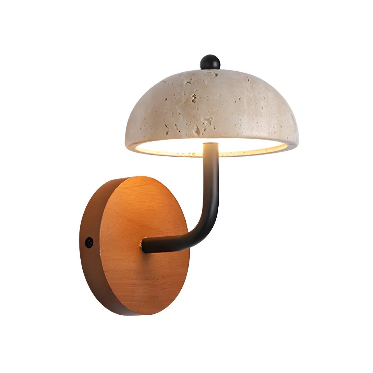 Modern Wood Dome Wall Light Sconce for Bedroom Image - 6 | homeyfad