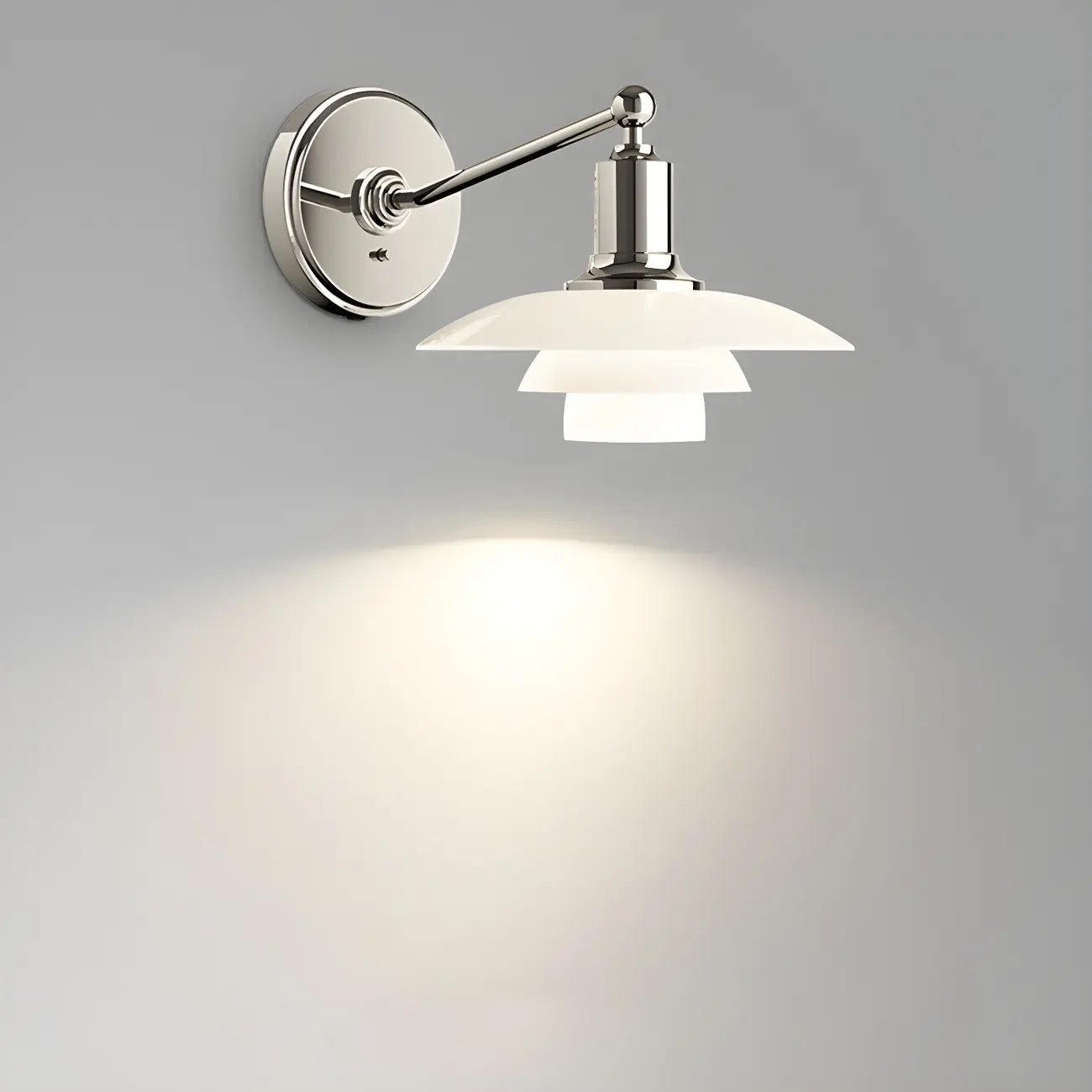 Modern Geometric Chrome Glass Bedroom Wall Light Image - 1 | homeyfad