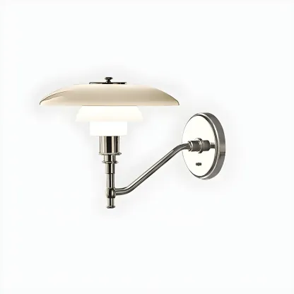 Modern Geometric Chrome Glass Bedroom Wall Light Image - 7