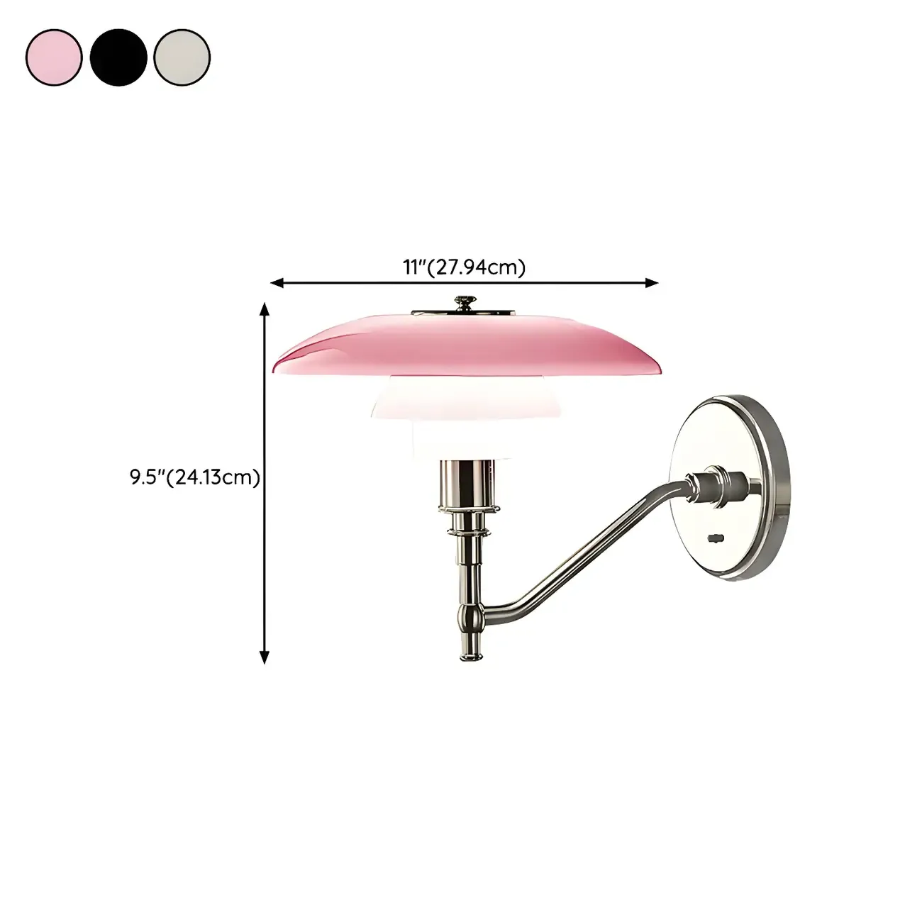 Modern Geometric Chrome Glass Bedroom Wall Light Image - 15