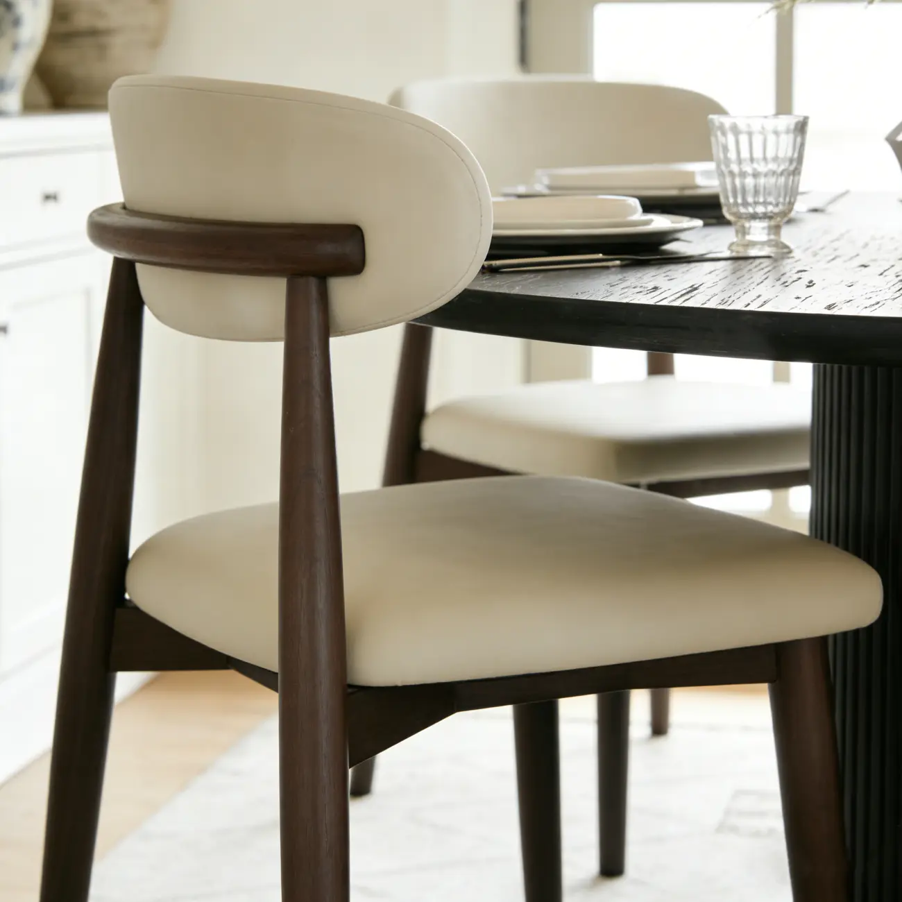 Mid-Century Modern Wooden Dining Chair Set of 2 Image - 10 | homeyfad