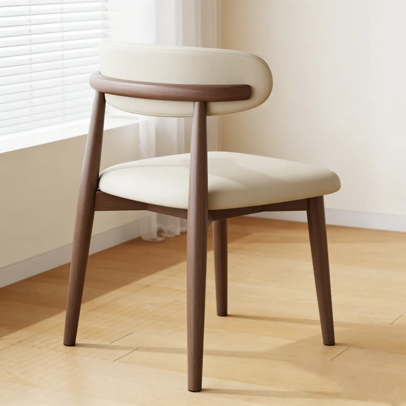 Mid-Century Modern Wooden Dining Chair Set of 2 Image - 9 | homeyfad