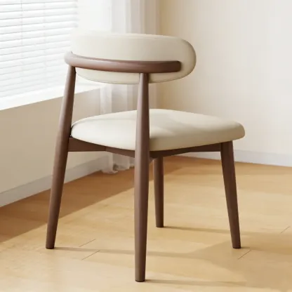 Mid-Century Modern Wooden Dining Chair Set of 2 Image - 9