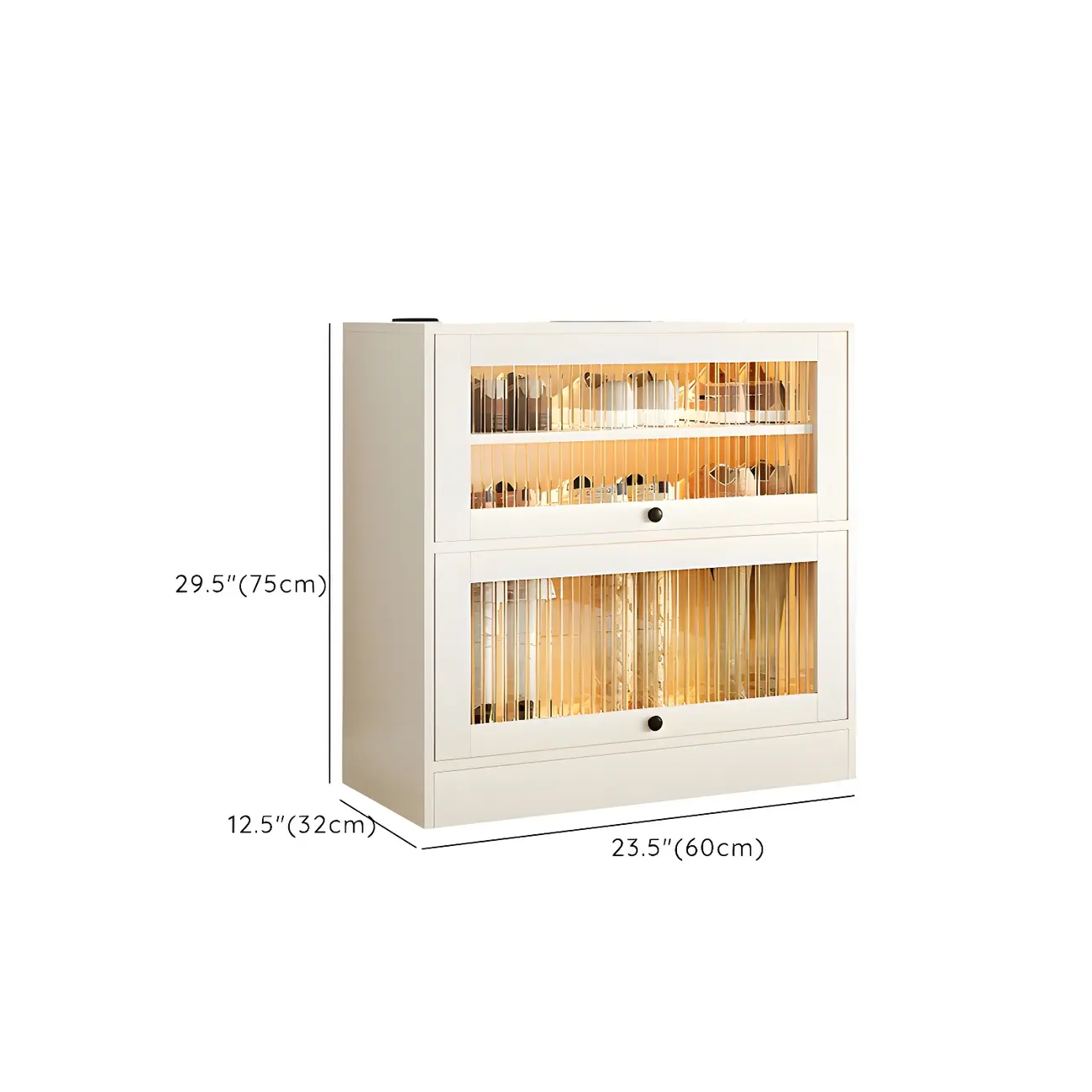 Hallway White Wood Shoe Cabinet with Glass Doors #size | homeyfad
