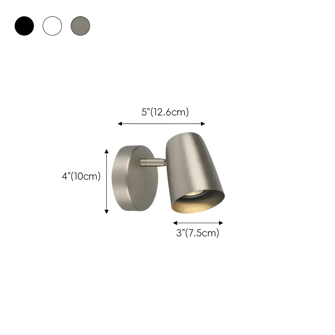 Simplicity 1-Light Cylinder Metal Indoor Adjustable Wall Sconce #size