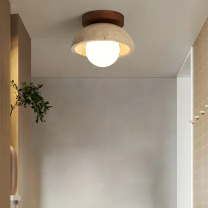 Modern Glass Flush Mount Ceiling Light for Aisle Ambiance Image - 2