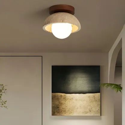 Modern Glass Flush Mount Ceiling Light for Aisle Ambiance Image - 1