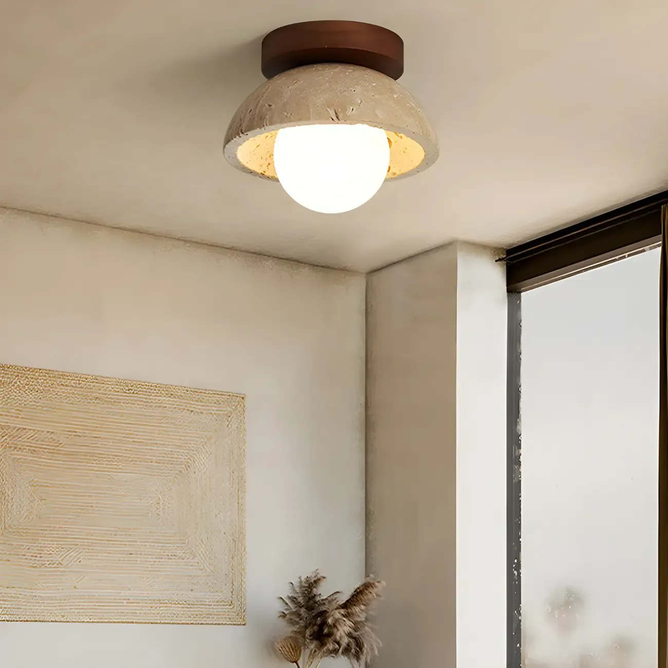 Modern Glass Flush Mount Ceiling Light for Aisle Ambiance Image - 4