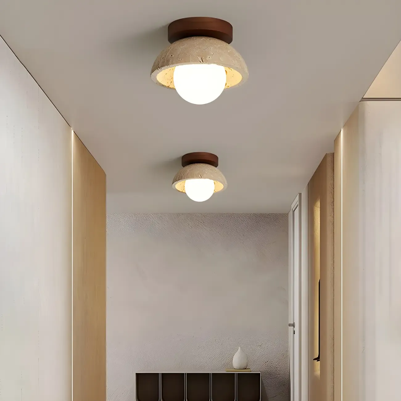 Modern Glass Flush Mount Ceiling Light for Aisle Ambiance Image - 5