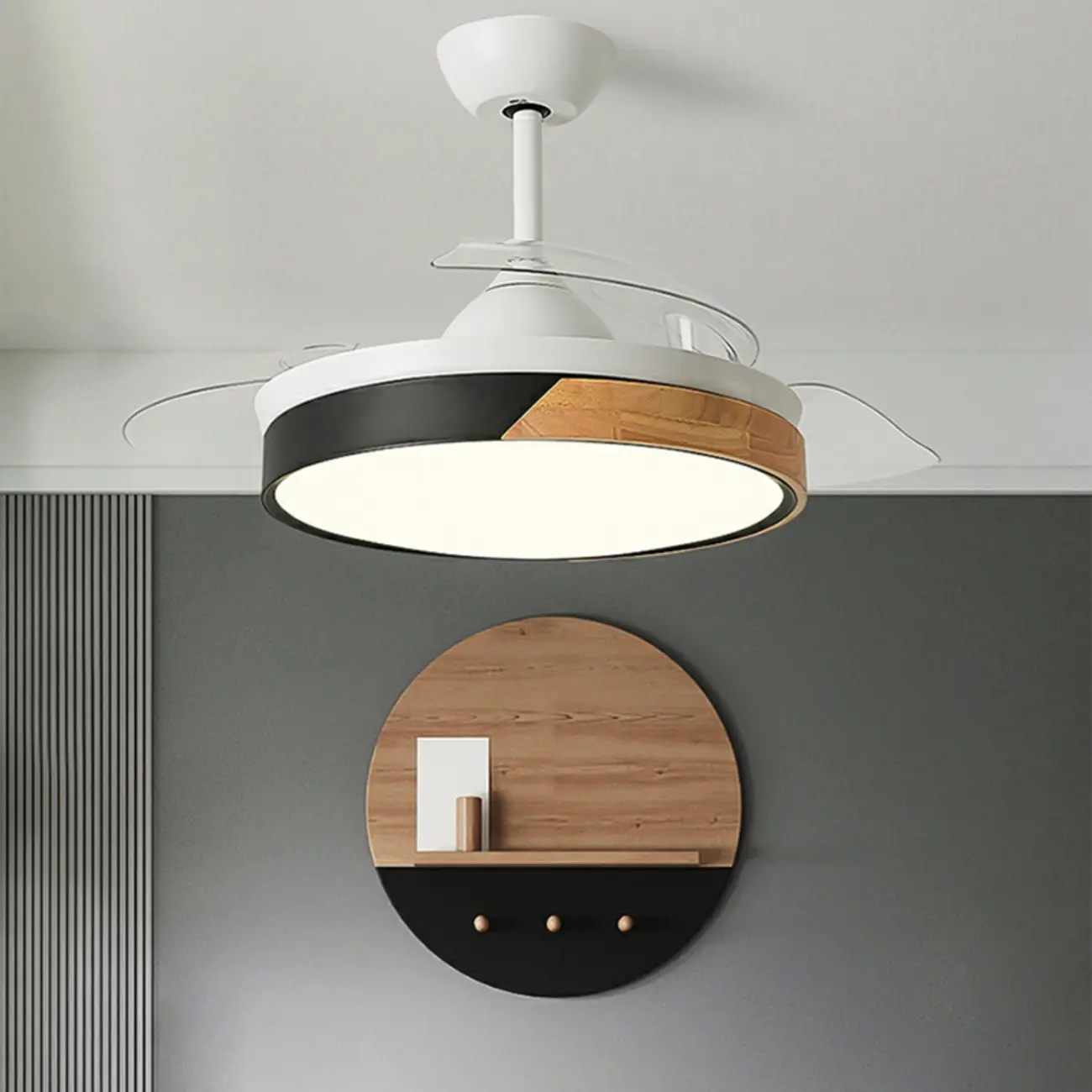Scandinavian LED Ceiling Fan with 3 ABS Blades, 42" Image - 1 | homeyfad