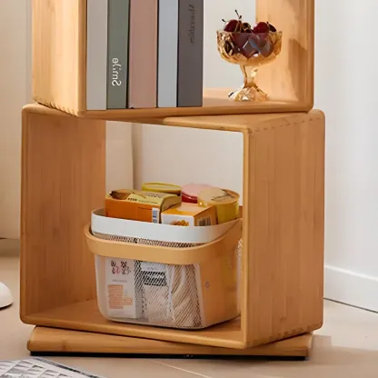 4-Tier Modern Wooden Open Cube Display Bookcase Image - 10