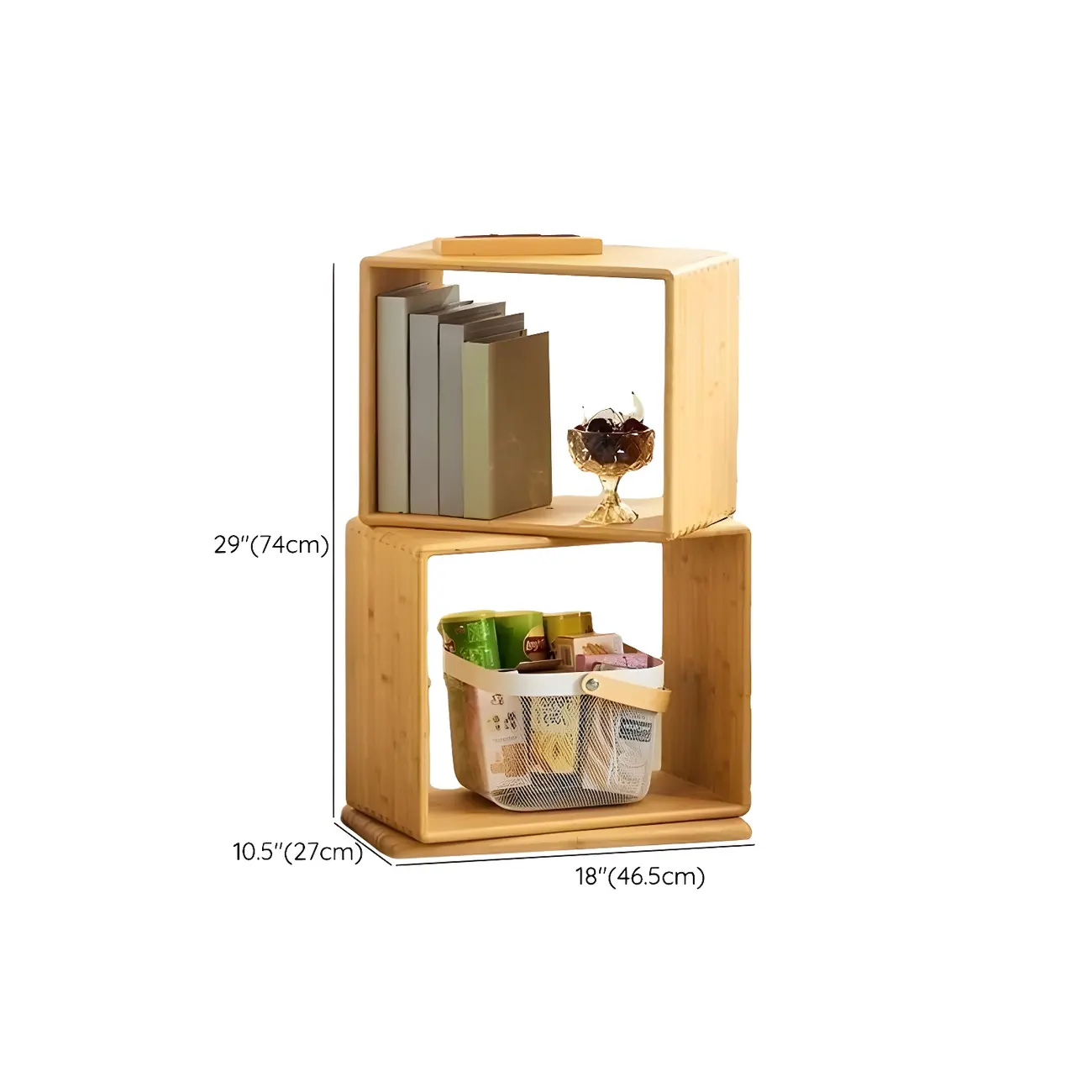 4-Tier Modern Wooden Open Cube Display Bookcase #size | homeyfad