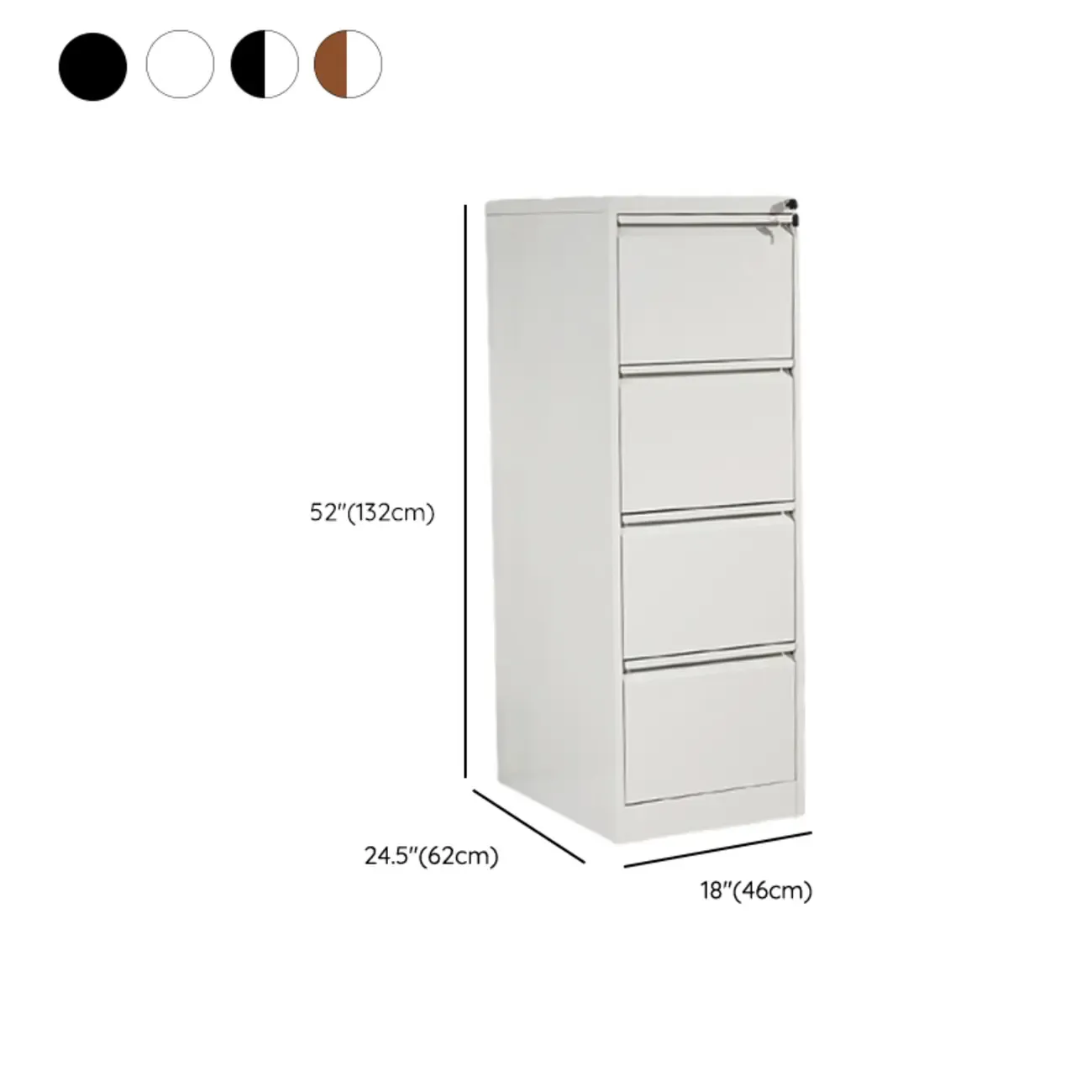 Glam Steel Filing Cabinet with Drawers in 3 Colors for Office Image - 33