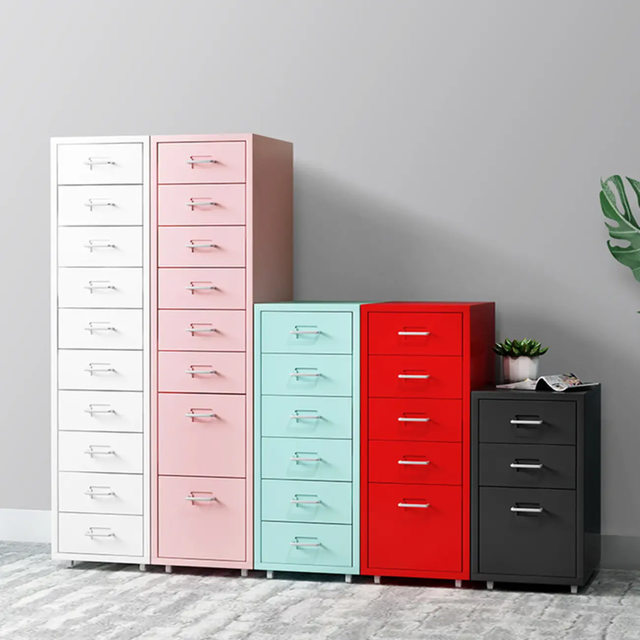 Industrial Metal Filing Cabinets with Wheels for Home Offices Image - 1 | homeyfad