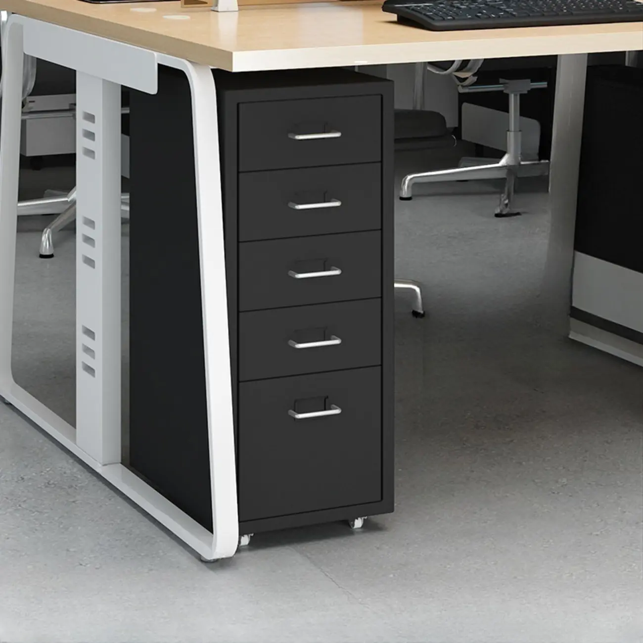 Industrial Metal Filing Cabinets with Wheels for Home Offices Image - 2 | homeyfad