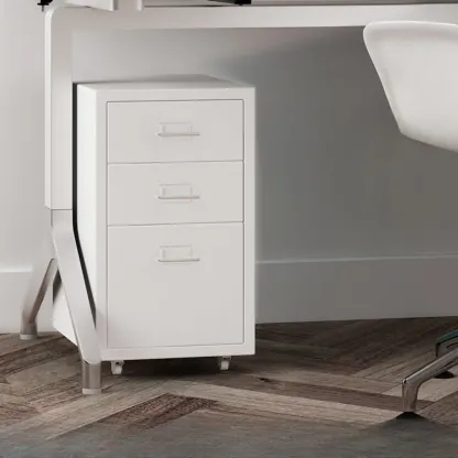 Nordic Vertical Metal Filing Cabinet with Casters for Home Office Image - 27