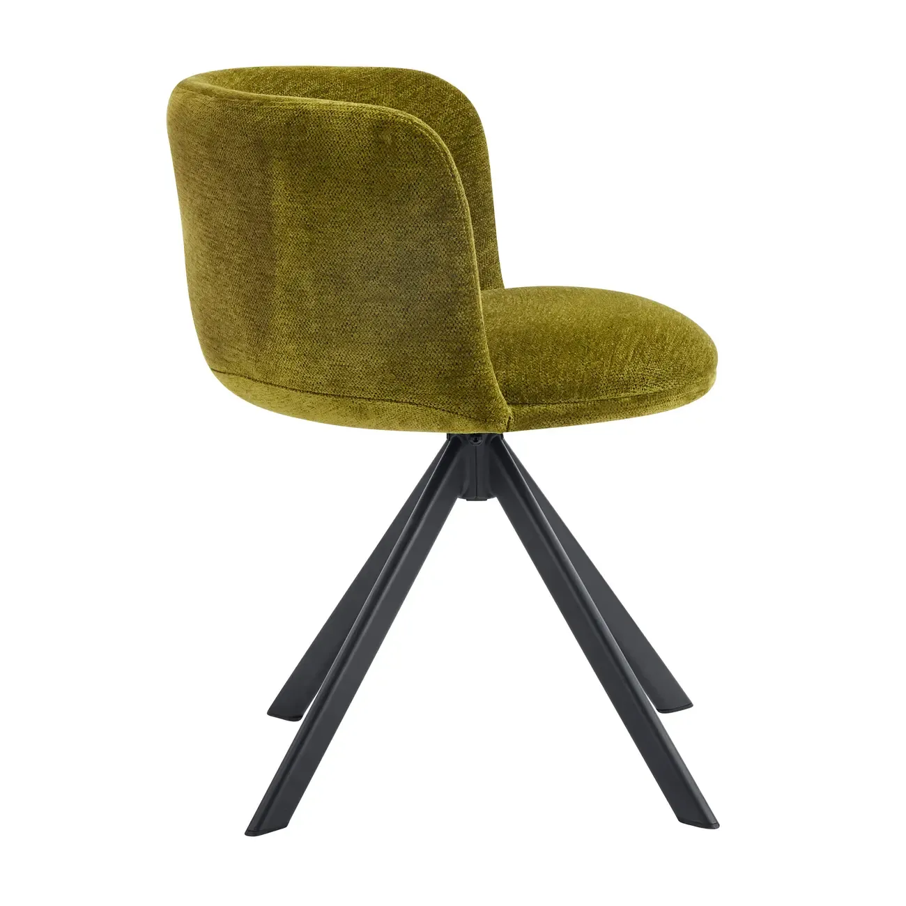 Modern Low Back Fabric Swivel Dining Chairs Set of 2 Image - 9