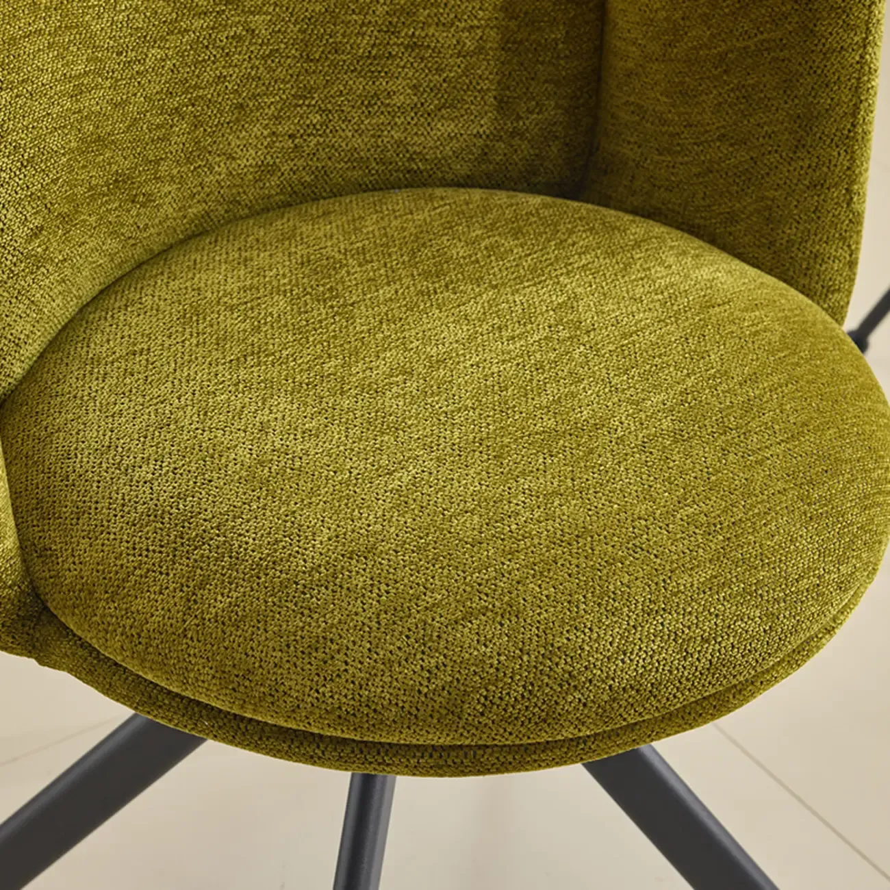 Modern Low Back Fabric Swivel Dining Chairs Set of 2 Image - 6