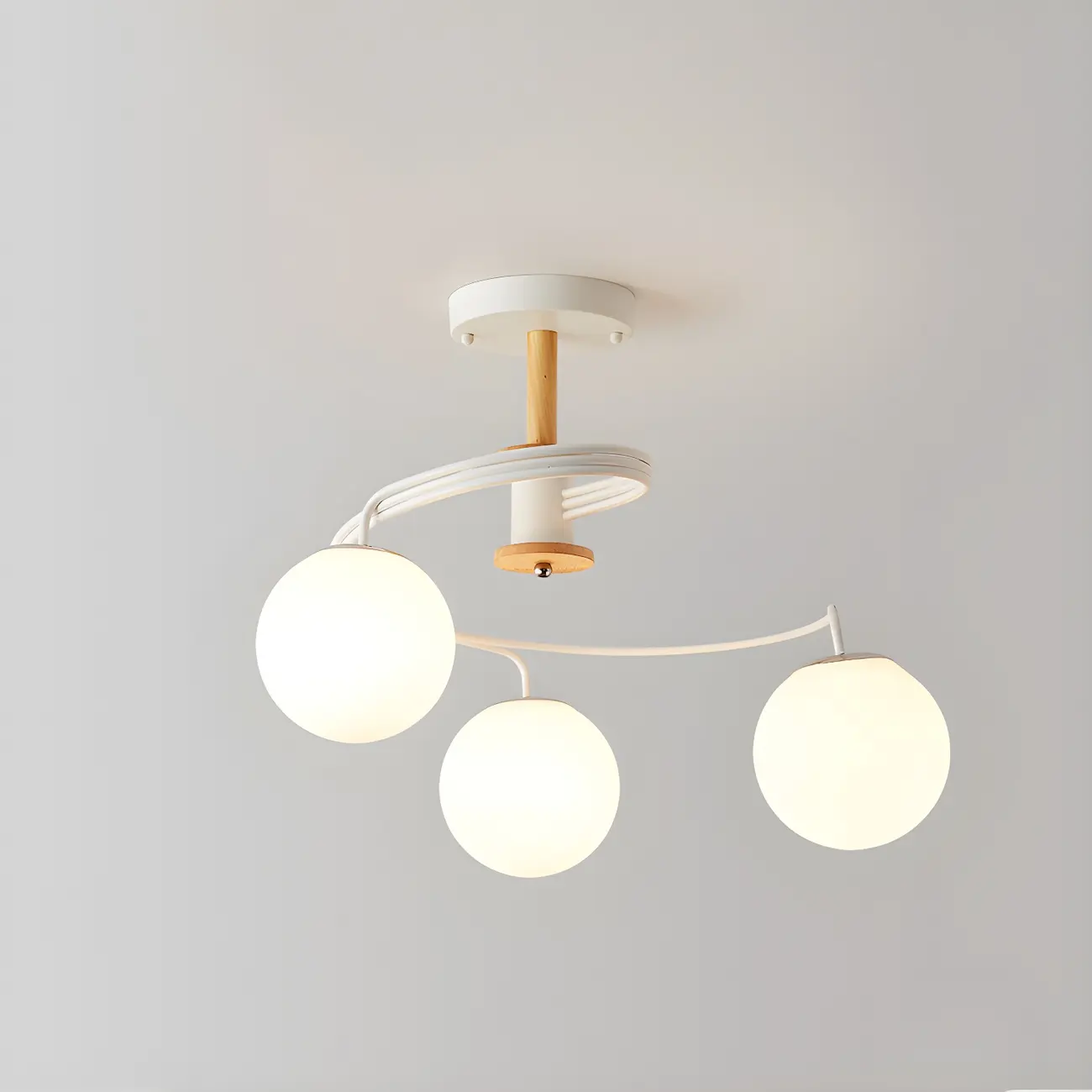 Modern Globe Bulb Orb Metal Semi Flush Ceiling Light | homeyfad