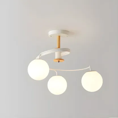 Modern Globe Bulb Orb Metal Semi Flush Ceiling Light