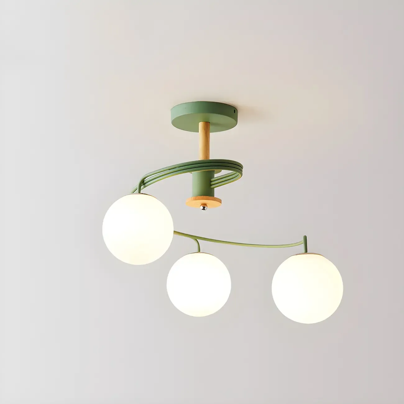 Modern Globe Bulb Orb Metal Semi Flush Ceiling Light