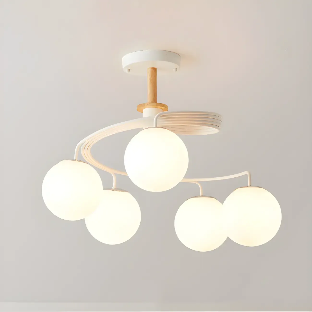 Modern Globe Bulb Orb Metal Semi Flush Ceiling Light