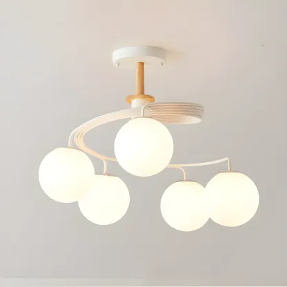 Modern Globe Bulb Orb Metal Semi Flush Ceiling Light