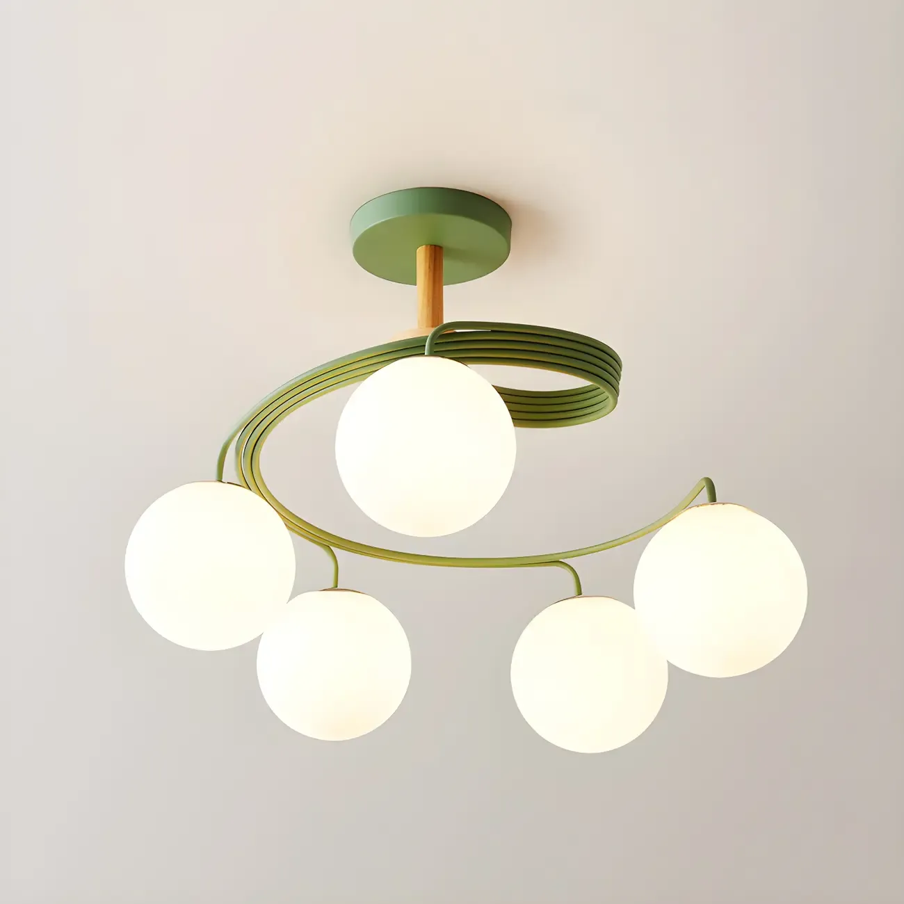 Modern Globe Bulb Orb Metal Semi Flush Ceiling Light