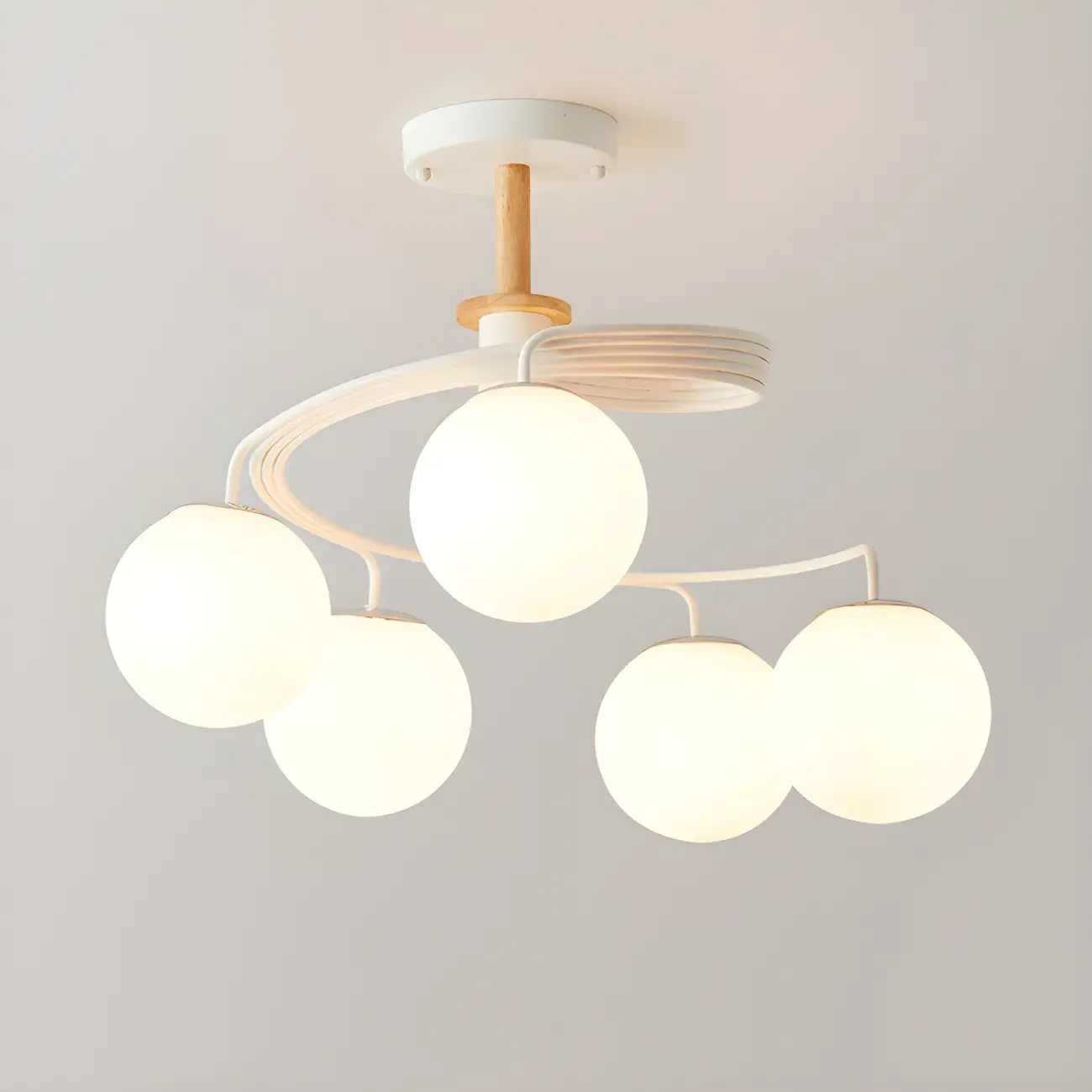 Modern Globe Bulb Orb Metal Semi Flush Ceiling Light