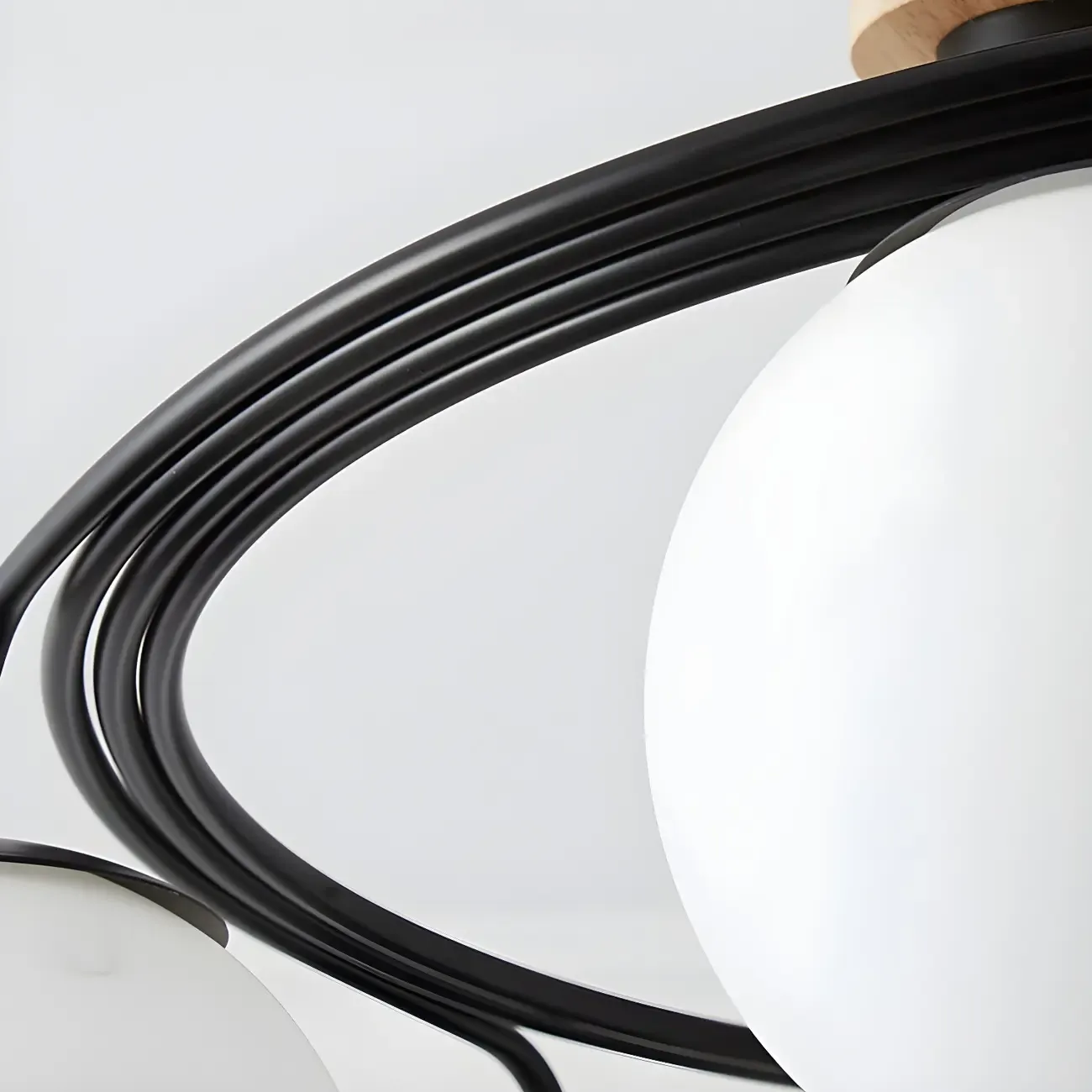 Modern Globe Bulb Orb Metal Semi Flush Ceiling Light