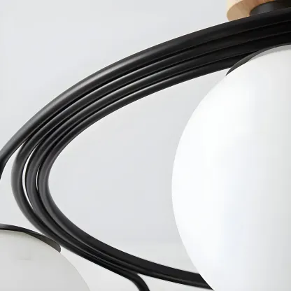 Modern Globe Bulb Orb Metal Semi Flush Ceiling Light