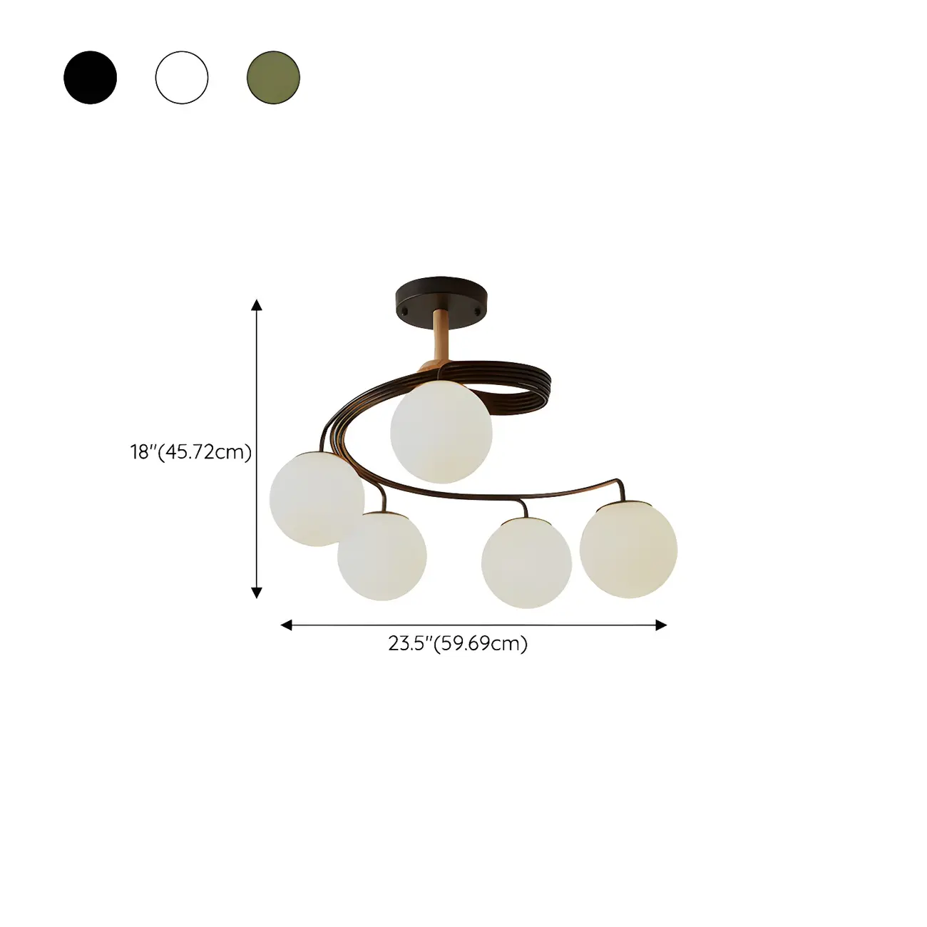 Modern Globe Bulb Orb Metal Semi Flush Ceiling Light | homeyfad